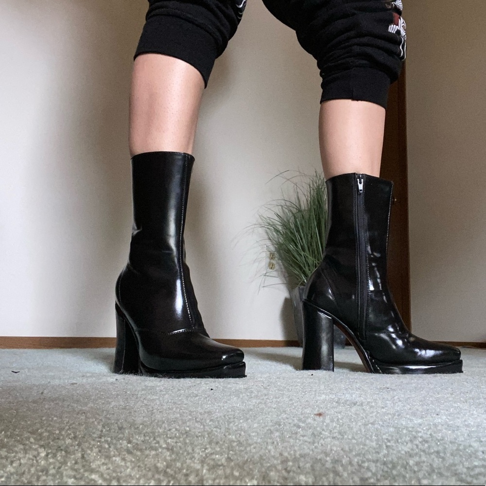 Helmut Lang Black Platform Boots